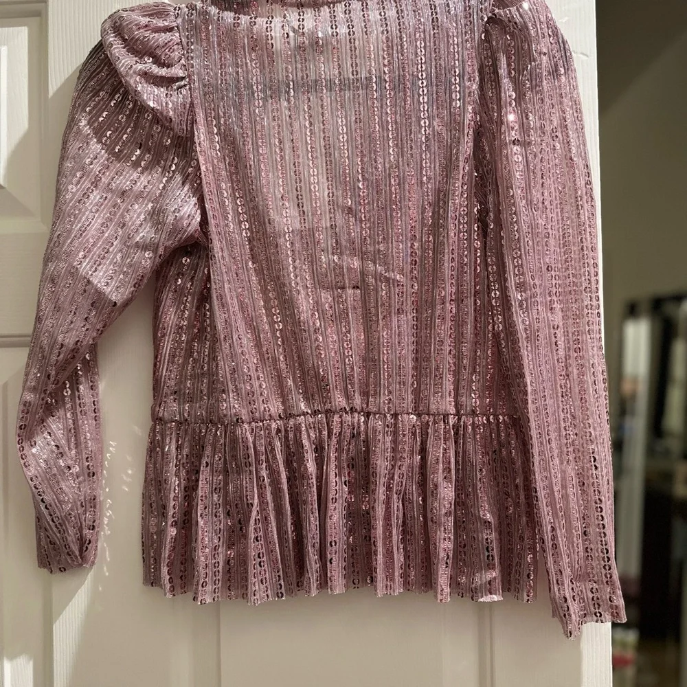 NWT Sabina Musayev X Revolve pink sequin top women’s size Medium 💕 - SOLD OUT‼️ - Picture 5 of 5